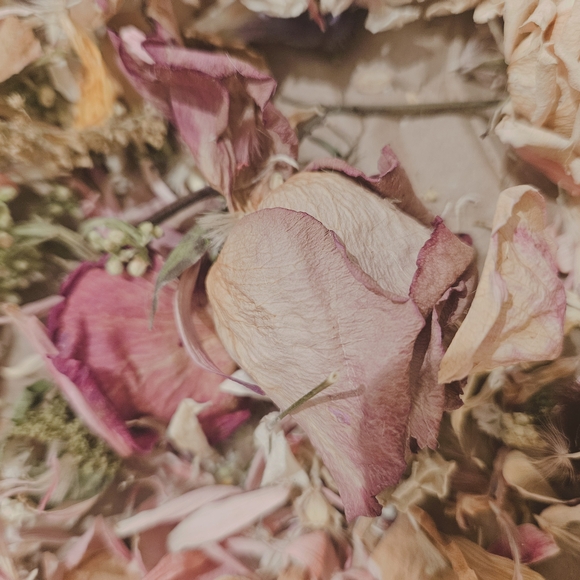 Hand-dried Black Ribbon on Floral Petal Arrangement - Picture 11 of 16